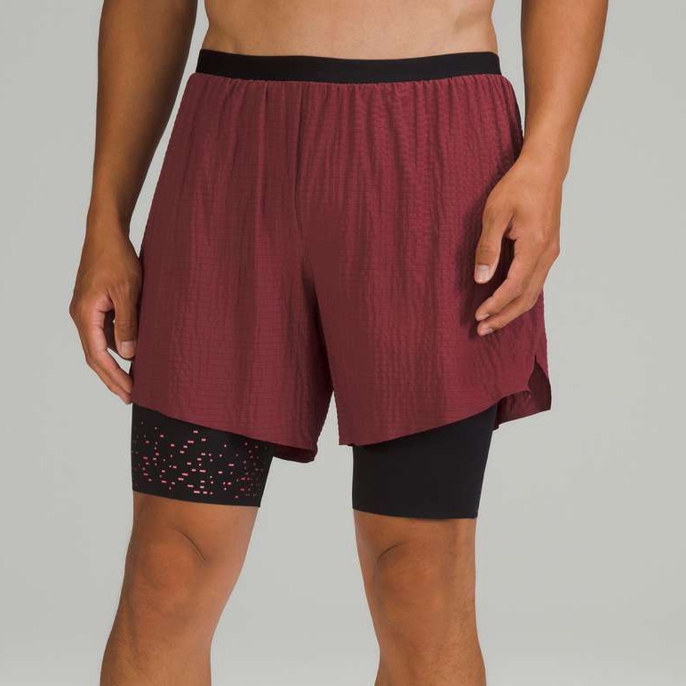 Lululemon Surge Lined Short 6” Special Edition Mulled Wine Raw Linen Men’s M